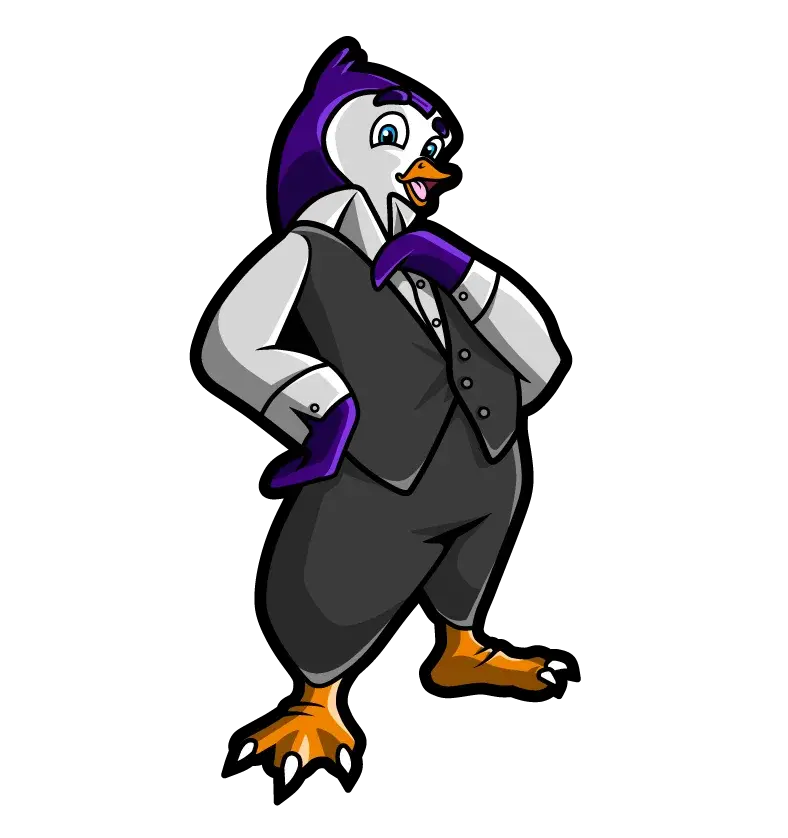 Purple-Penguin-Mascot